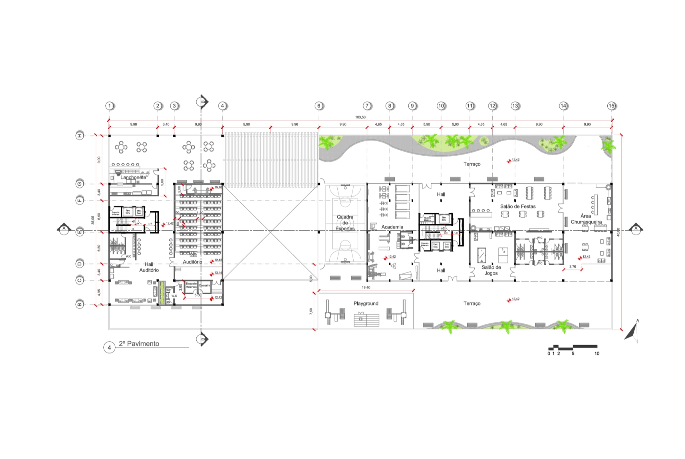 Planta do segundo pavimento — Multifuncional Eixo Oratório